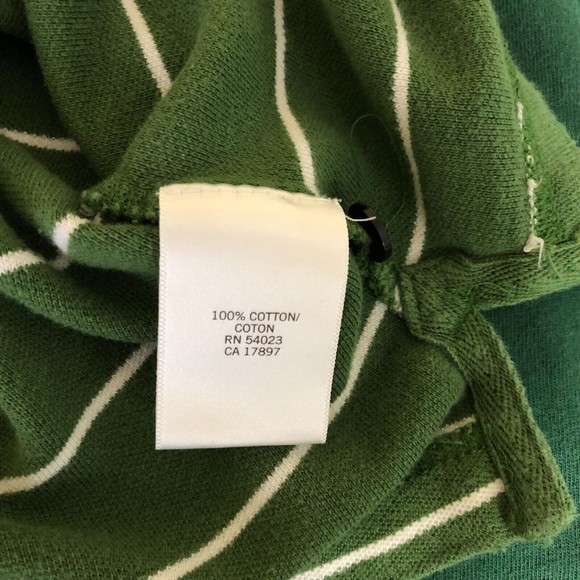 Banana Republic Shirt Mens Large Green Stripped Polo Solid Embroidered Logo - Picture 9 of 9